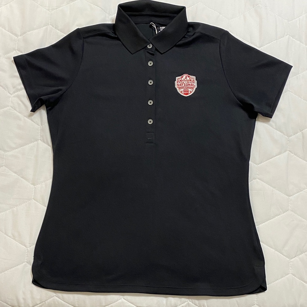 Women's Nike Golf Black Polo with Alabama Logo